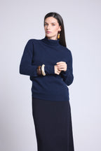 Jersey de cuello alto Iris - Azul marino - Mujer