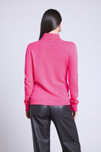 Rollkragenpullover Iris – Neonpink – Damen – 100 % Kaschmir
