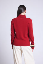 Pull Col Roule Iris - Rouge Bordeau - Femme