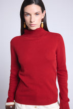 Pull Col Roule Iris - Rouge Bordeau - Femme