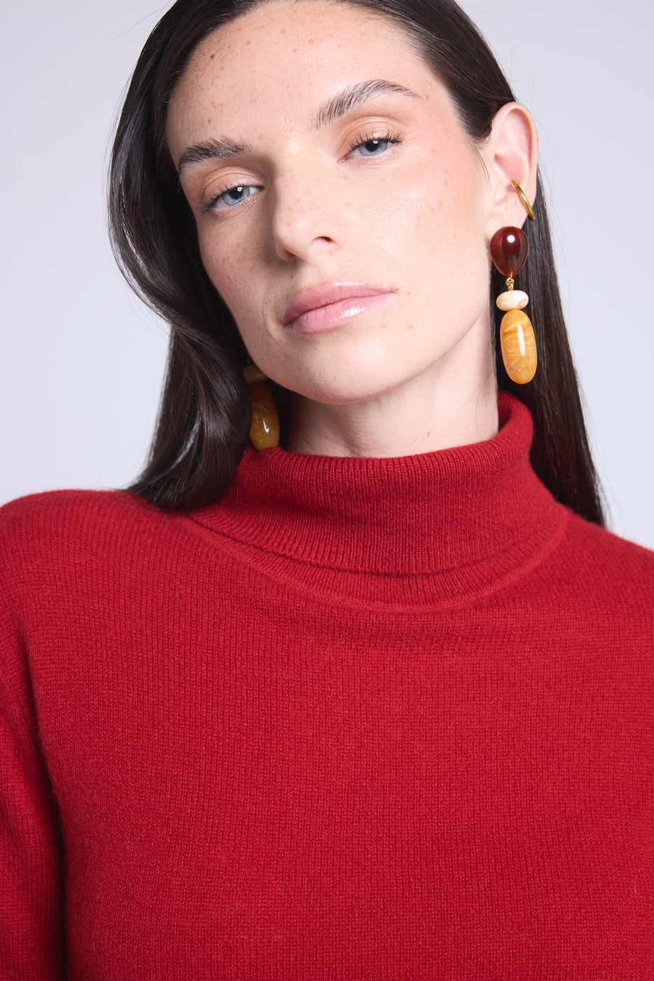 Pull Col Roule Iris - Rouge Bordeau - Femme
