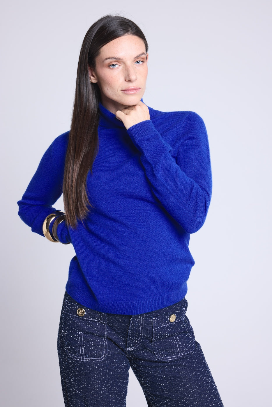 Pull Col Roule Iris - Bleu Roi - Femme