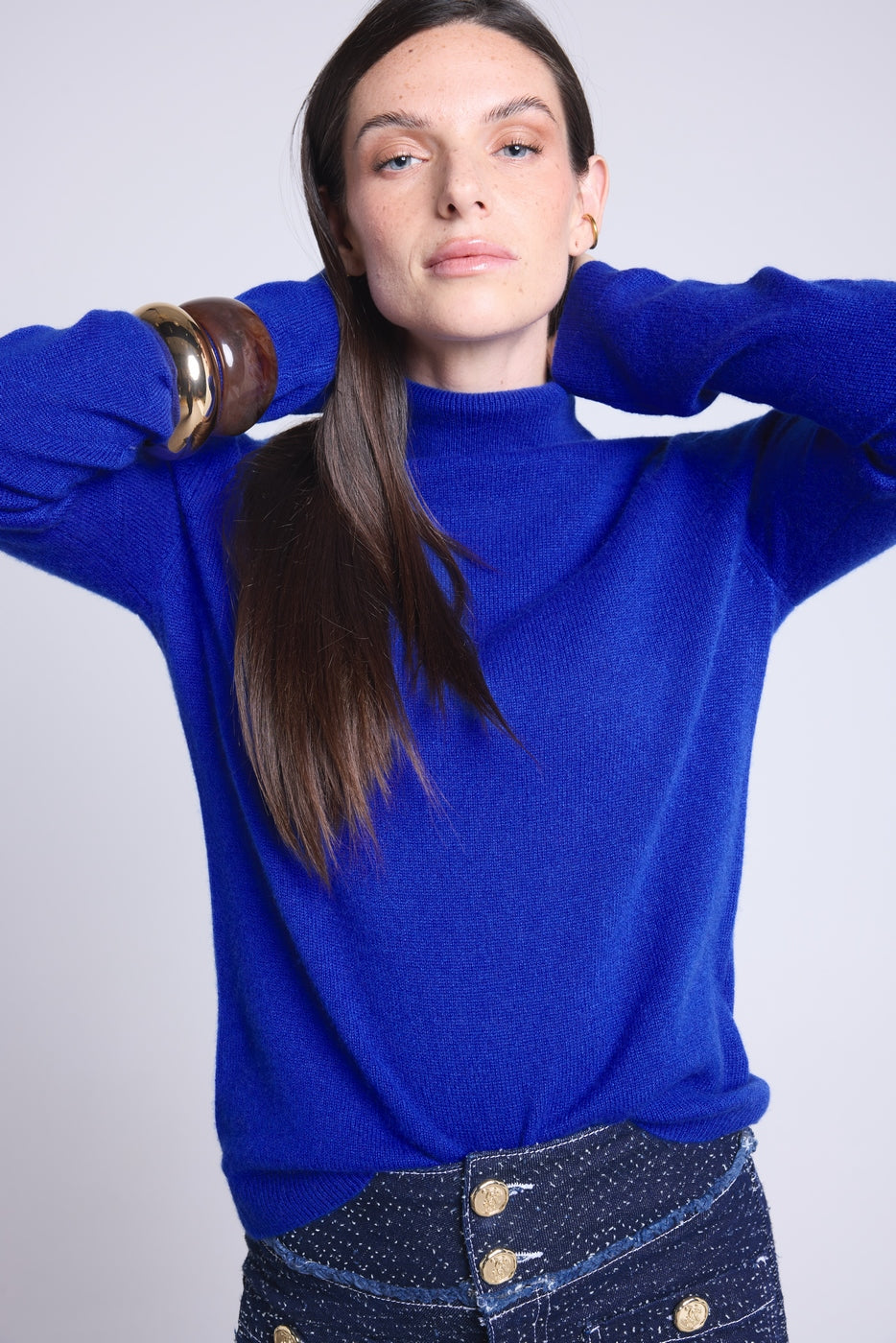 Pull Col Roule Iris - Bleu Roi - Femme