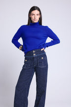 Pull Col Roule Iris - Bleu Roi - Femme