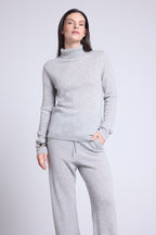 Jersey de cuello alto Iris - Gris claro - Mujer