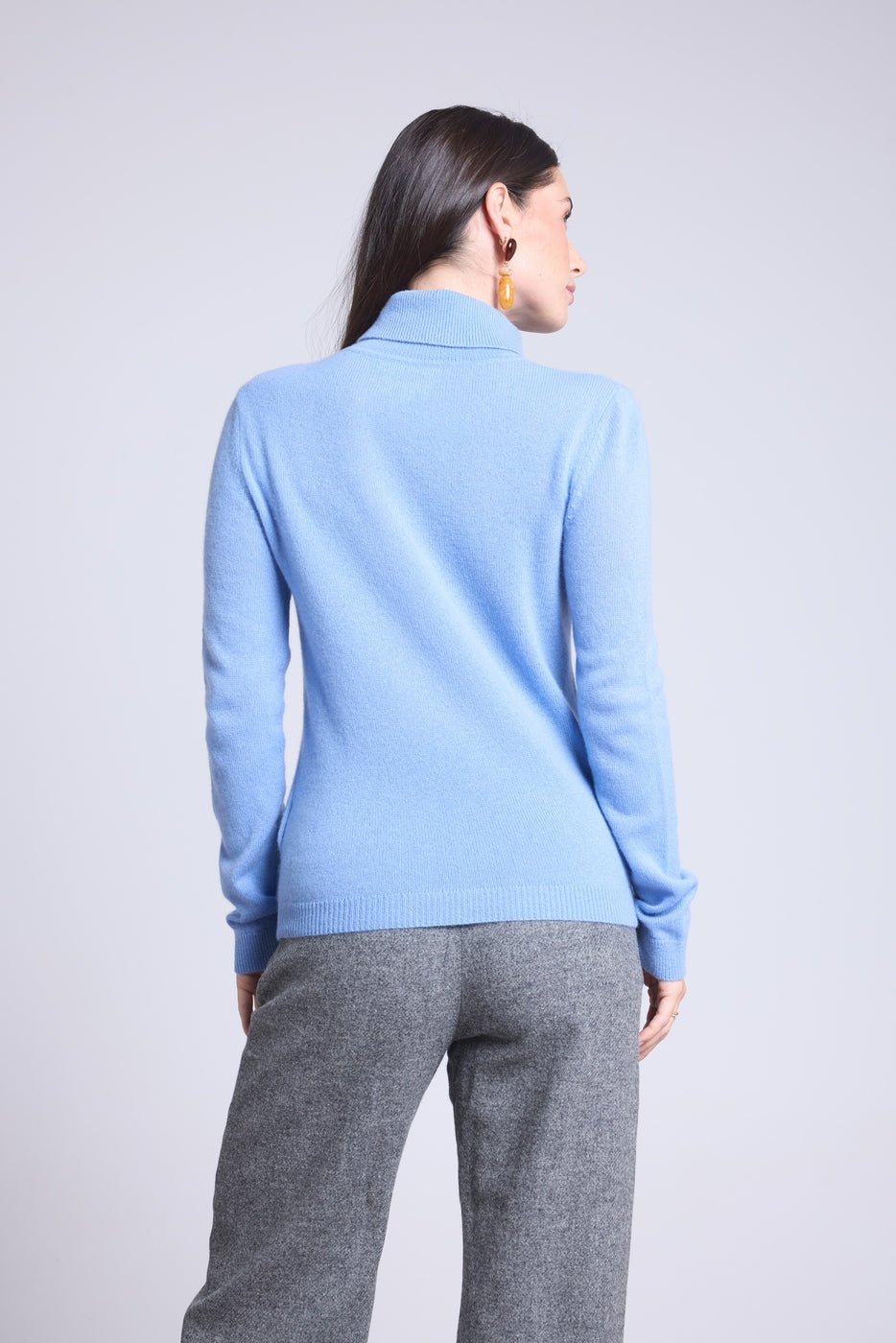 Pull Col Roule Iris - Bleu Ciel - Femme