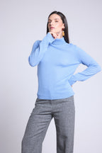 Pull Col Roule Iris - Bleu Ciel - Femme