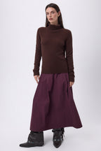 Iris Roll Neck Jumper - Chocolate Brown - Women