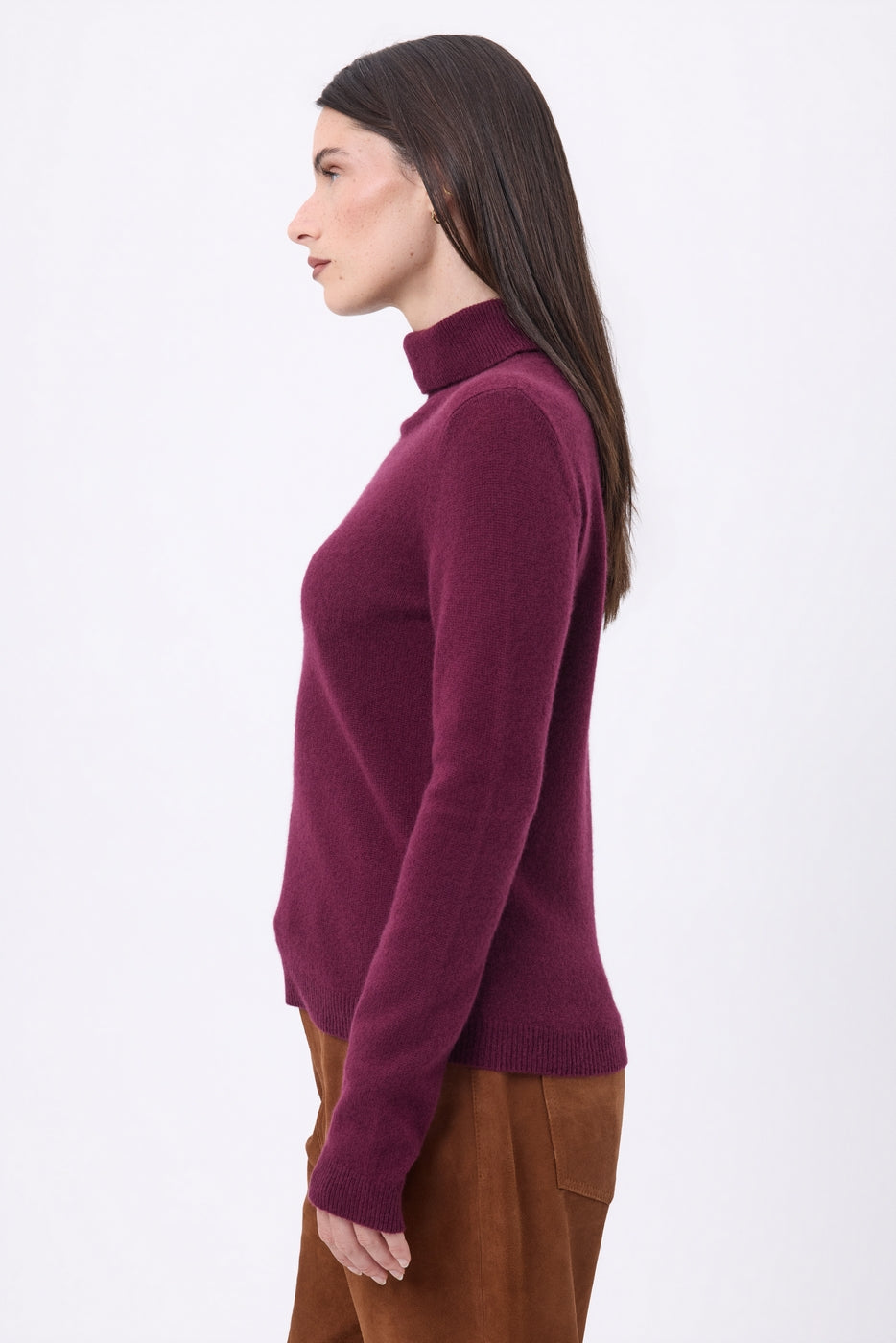 Pull Col Roule Iris - Lie-De-Vin - Femme