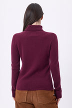 Pull Col Roule Iris - Lie-De-Vin - Femme
