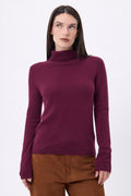 Pull Col Roule Iris - Lie-De-Vin - Femme