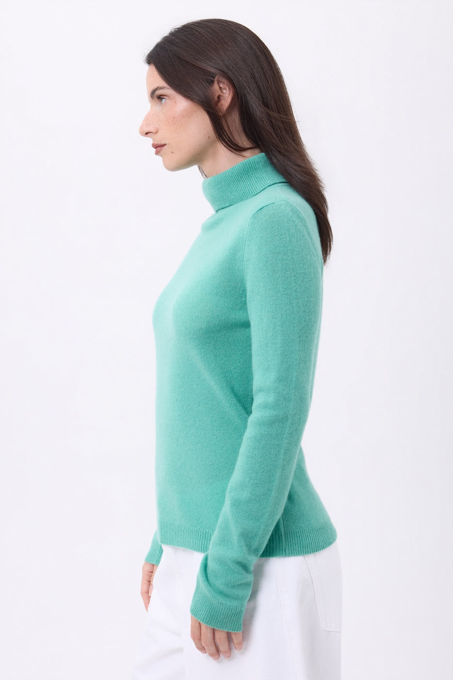 Iris Roll-Neck Jumper - Pastel Green - Women