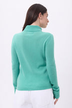 Iris Roll-Neck Jumper - Pastel Green - Women