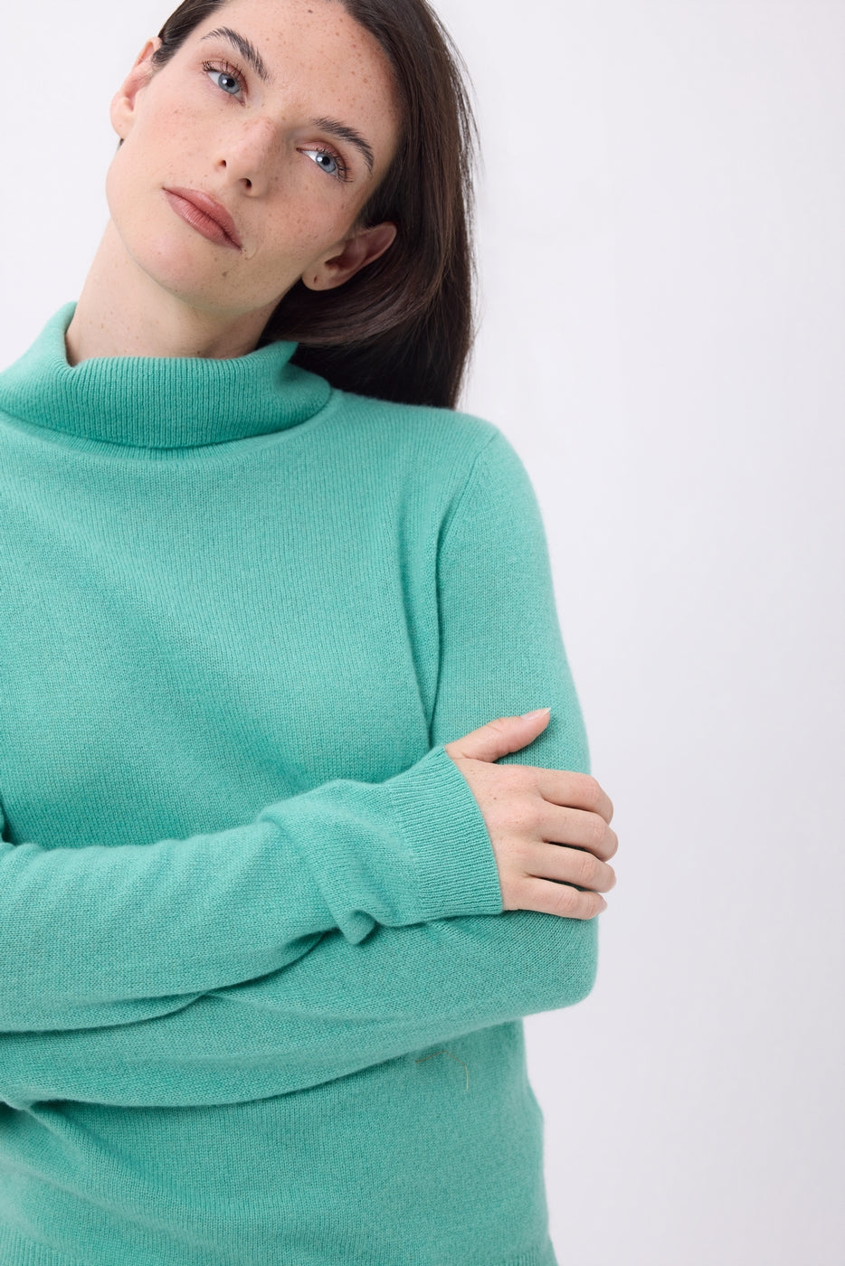 Iris Roll-Neck Jumper - Pastel Green - Women