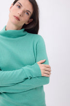 Iris Roll-Neck Jumper - Pastel Green - Women