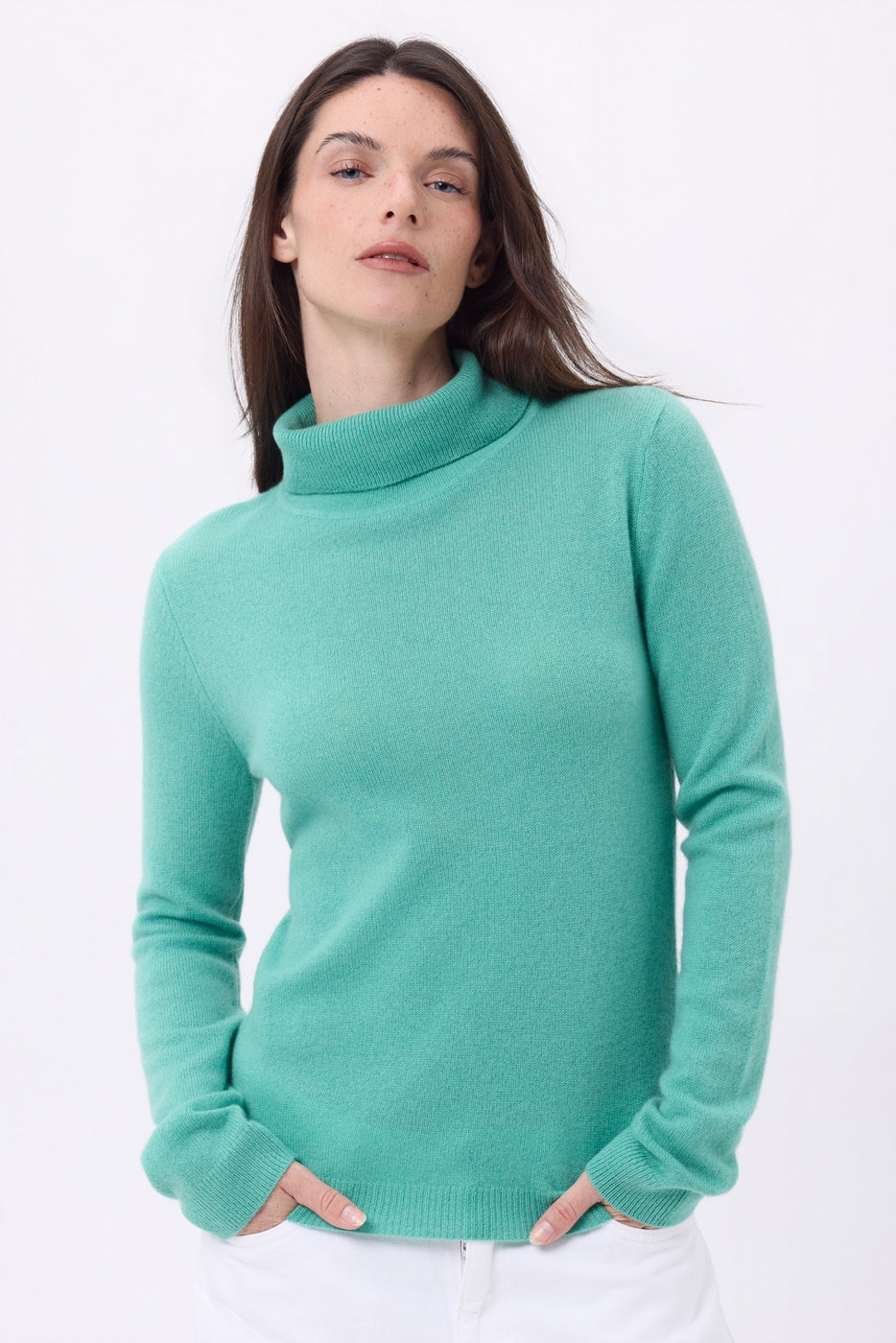 Iris Roll-Neck Jumper - Pastel Green - Women