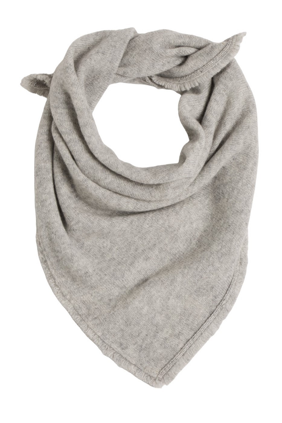Bufanda Cuadrada con Flecos Unisex Irma en Cachemira - Gris Claro