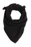Echarpe Carrée Franges Unisexe Irma - Noir
