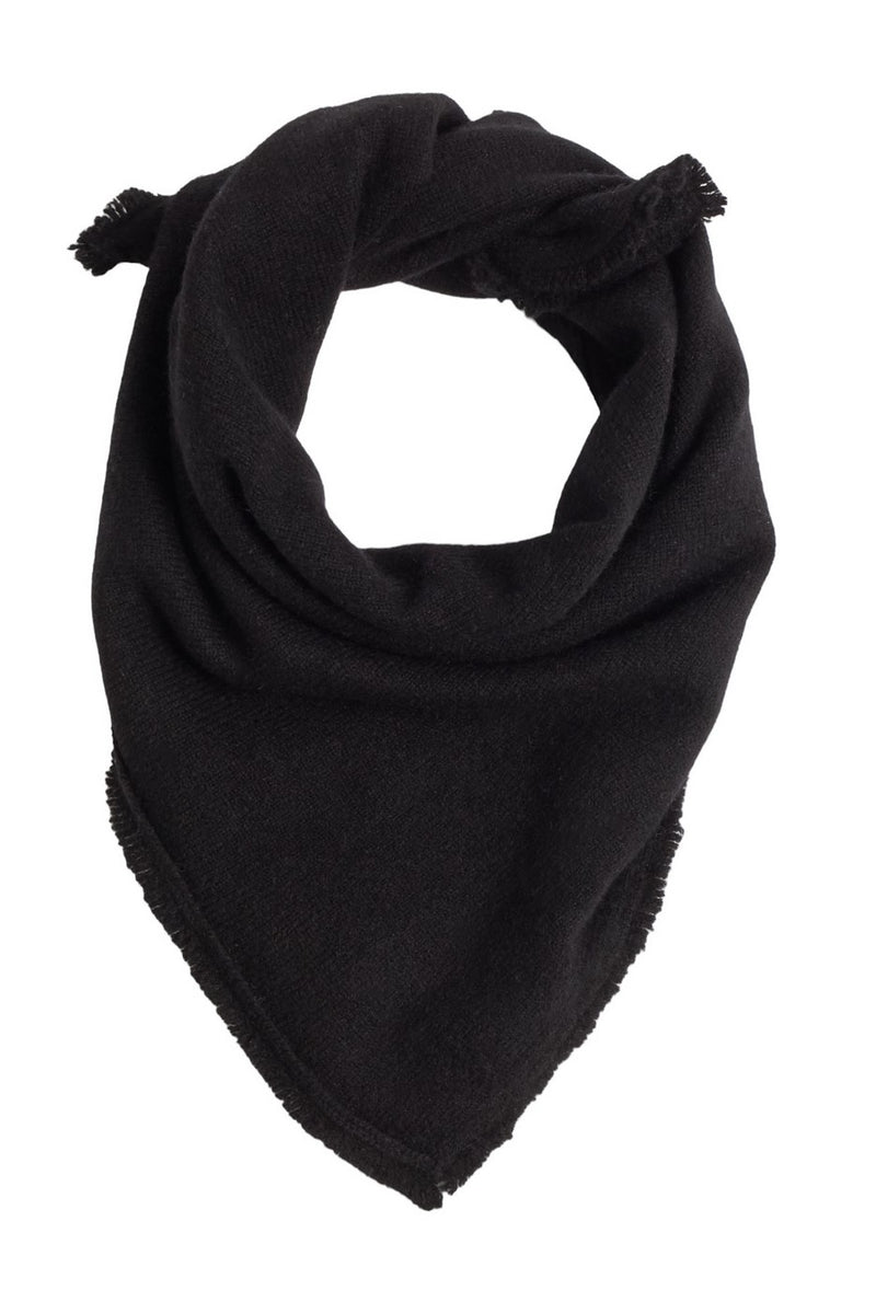 Echarpe Carrée Franges Unisexe Irma - Noir