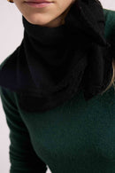 Echarpe Carrée Franges Unisexe Irma - Noir