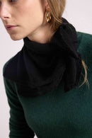 Echarpe Carrée Franges Unisexe Irma - Noir