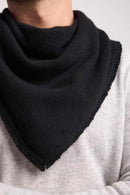 Echarpe Carrée Franges Unisexe Irma - Noir