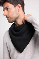 Echarpe Carrée Franges Unisexe Irma - Noir