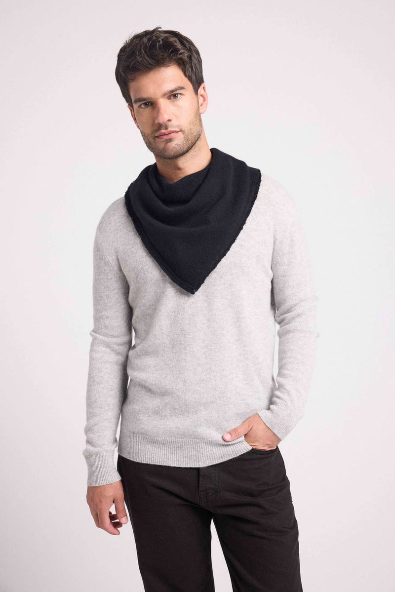 Echarpe Carrée Franges Unisexe Irma - Noir