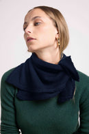 Irma Fringe Scarf - Navy - 100% Oeko-Tex Cashmere - Mixed