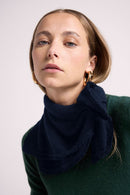 Irma Fringe Scarf - Navy - 100% Oeko-Tex Cashmere - Mixed