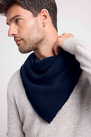 Echarpe Carrée Franges Unisexe Irma - Bleu Marine