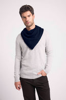 Echarpe Carrée Franges Unisexe Irma - Bleu Marine