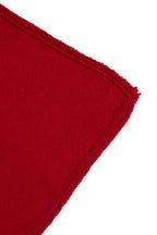 Irma Unisex Fringed Square Cashmere Scarf - Burgundy Red