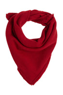 Echarpe Carrée Franges Unisexe Irma - Rouge Bordeau
