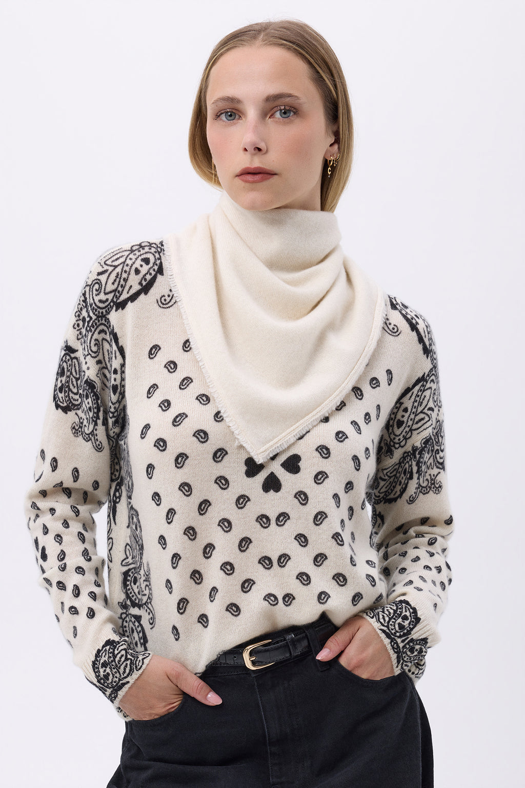 Echarpe Bandana Triange Uni Unisexe Bandana Irma - Blanc - Femme
