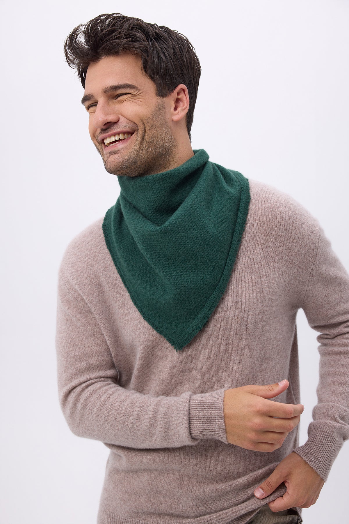 Écharpe Bandana Triangle Uni Irma - Vert Bouteille - Homme