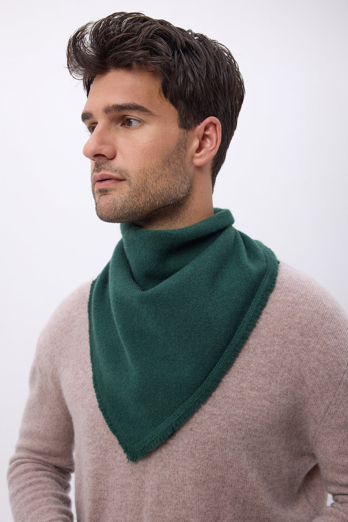 Écharpe Bandana Triangle Uni Irma - Vert Bouteille - Homme