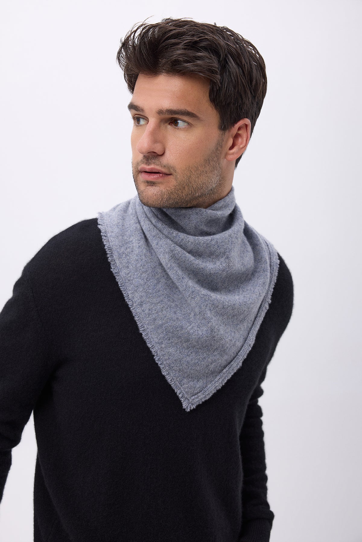 Écharpe Bandana Triangle Uni Irma - Gris Foncé - Homme