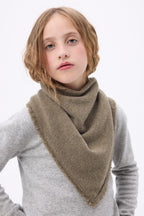 Bufanda bandana triangular lisa unisex Bandana Irma - Verde caqui - Niño