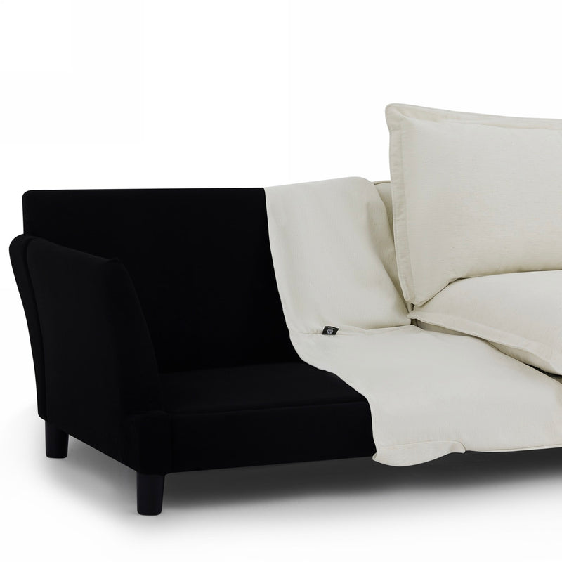 Canapé Droit Fixe - Iroko - 3 Places - Tissu - Beige