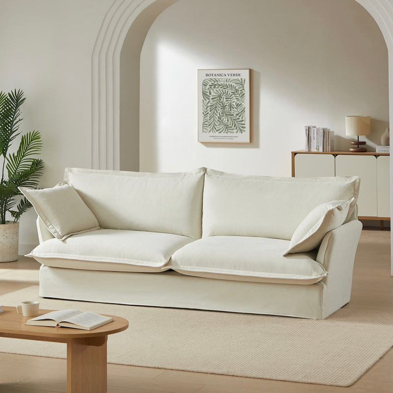 Canapé Droit Fixe - Iroko - 3 Places - Tissu - Beige