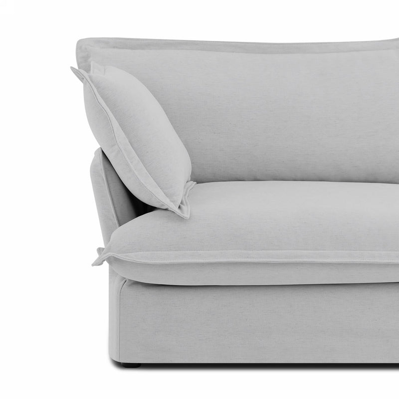 Canapé Droit Fixe - Iroko - 3 Places - Tissu - Gris