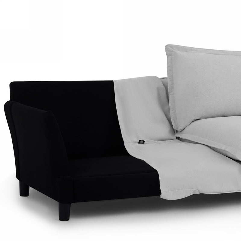 Canapé Droit Fixe - Iroko - 3 Places - Tissu - Gris