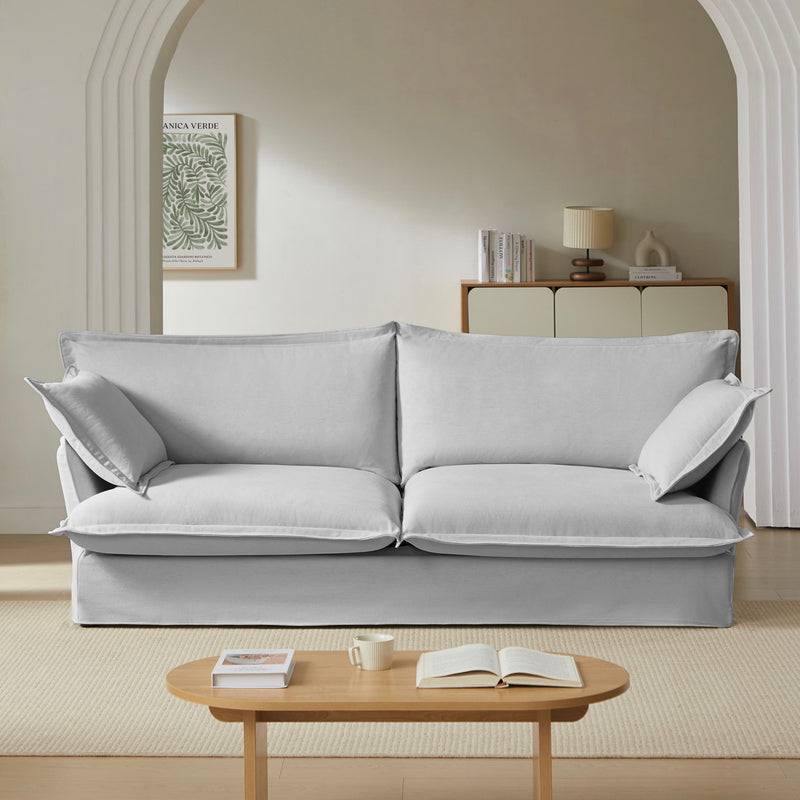 Canapé Droit Fixe - Iroko - 3 Places - Tissu - Gris