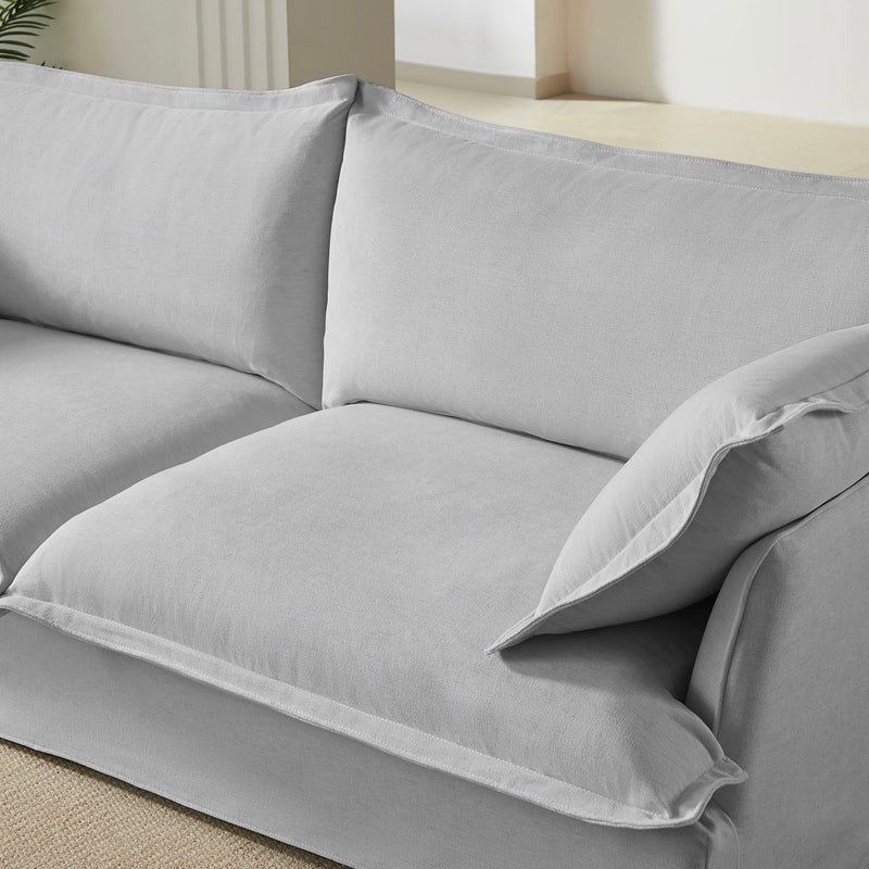 Canapé Droit Fixe - Iroko - 3 Places - Tissu - Gris