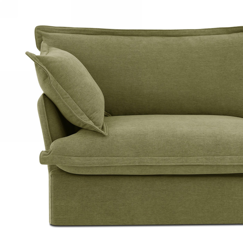 Canapé Droit Fixe - Iroko - 3 Places - Tissu - Vert