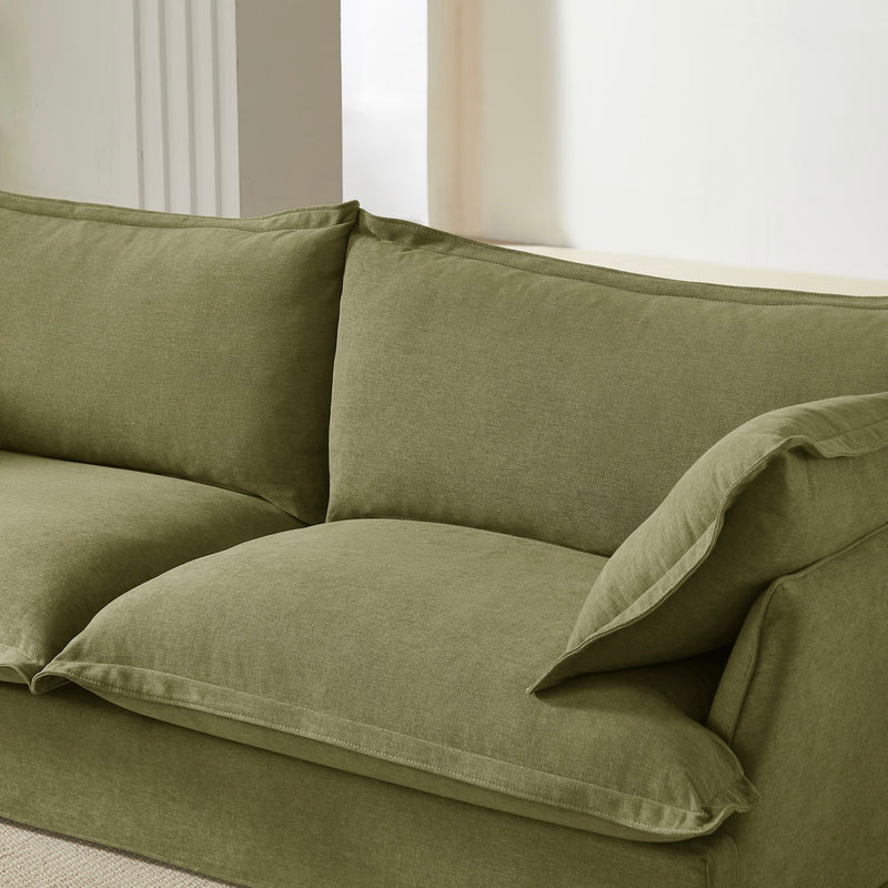 Canapé Droit Fixe - Iroko - 3 Places - Tissu - Vert