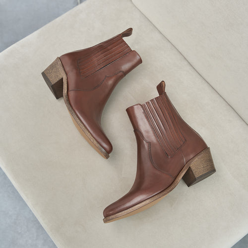 Bottines La Femme Irrationnelle Cuir Café