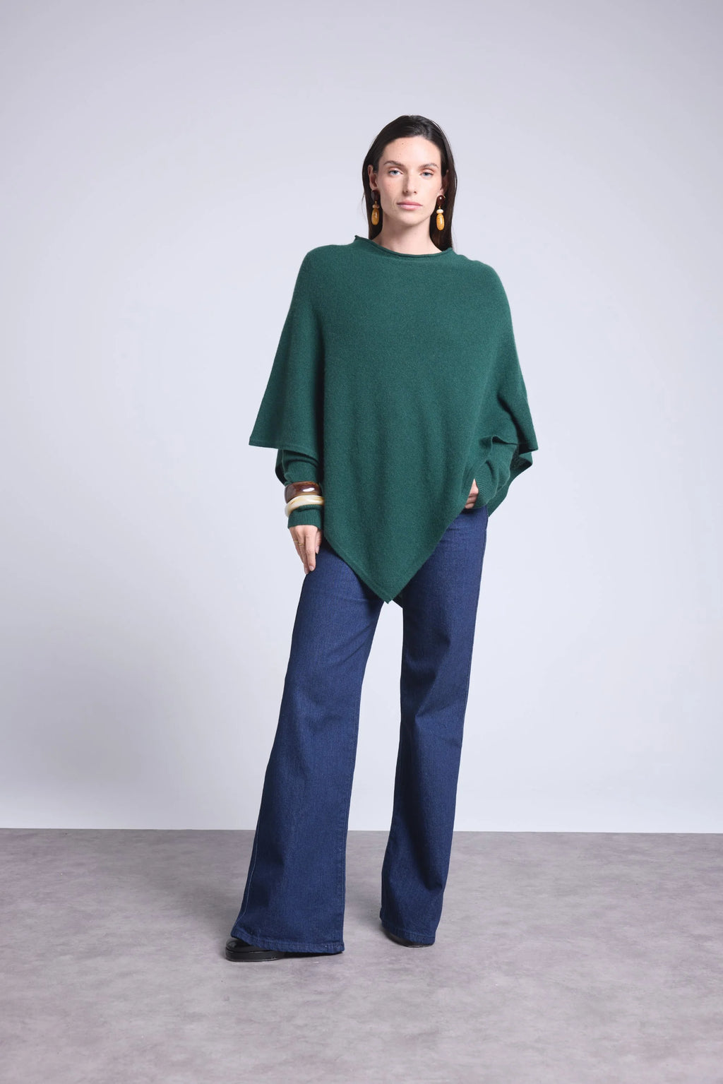 Isadora Poncho Cape - Bottle Green - Women