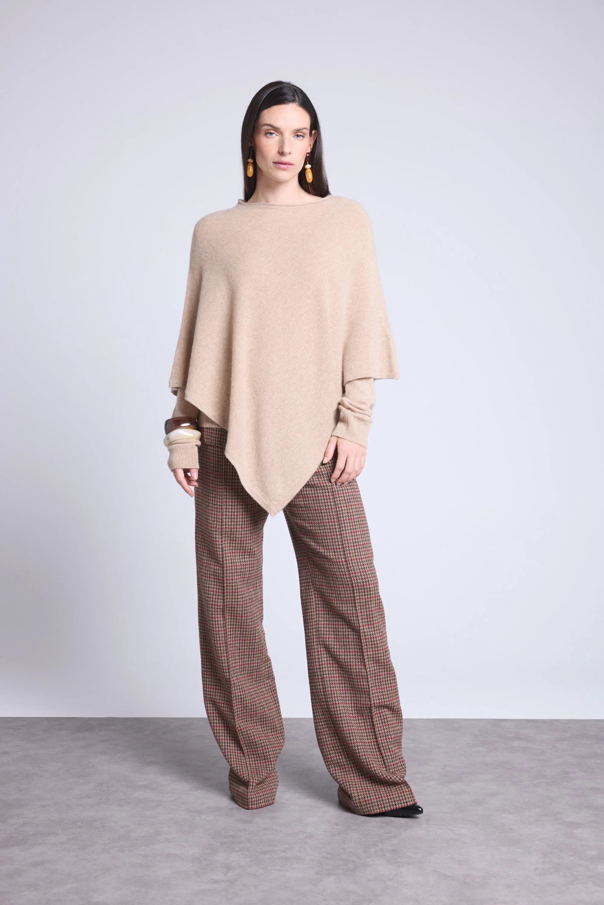 Isadora Poncho Cape - Cream Beige - Women
